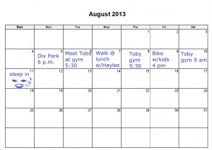 Blank Calendar August 2013
