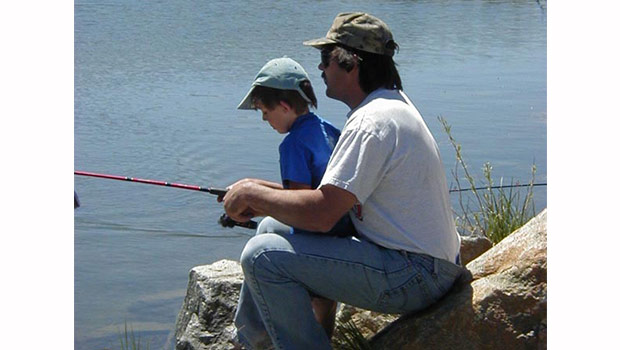 Father and son fishing