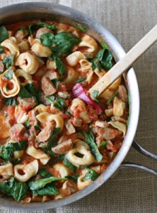 Creamy Sausage and Spinach Tortellini